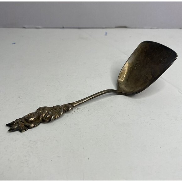 Reed & Barton Rose Leaf Silver Plated Shovel Sugar Spoon Collectible Vintage - Picture 8 of 9